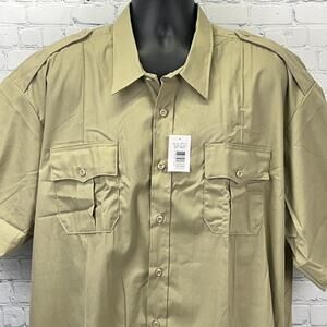 Horace Small Tactical Button Front Shirt Uniform SS Beige Tan Mens 3XL 19 1/2